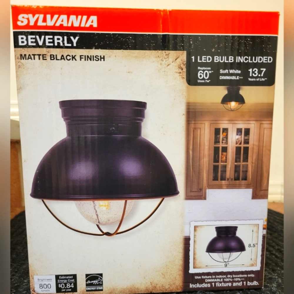 Sylvania Beverly Matte Black Finish Light